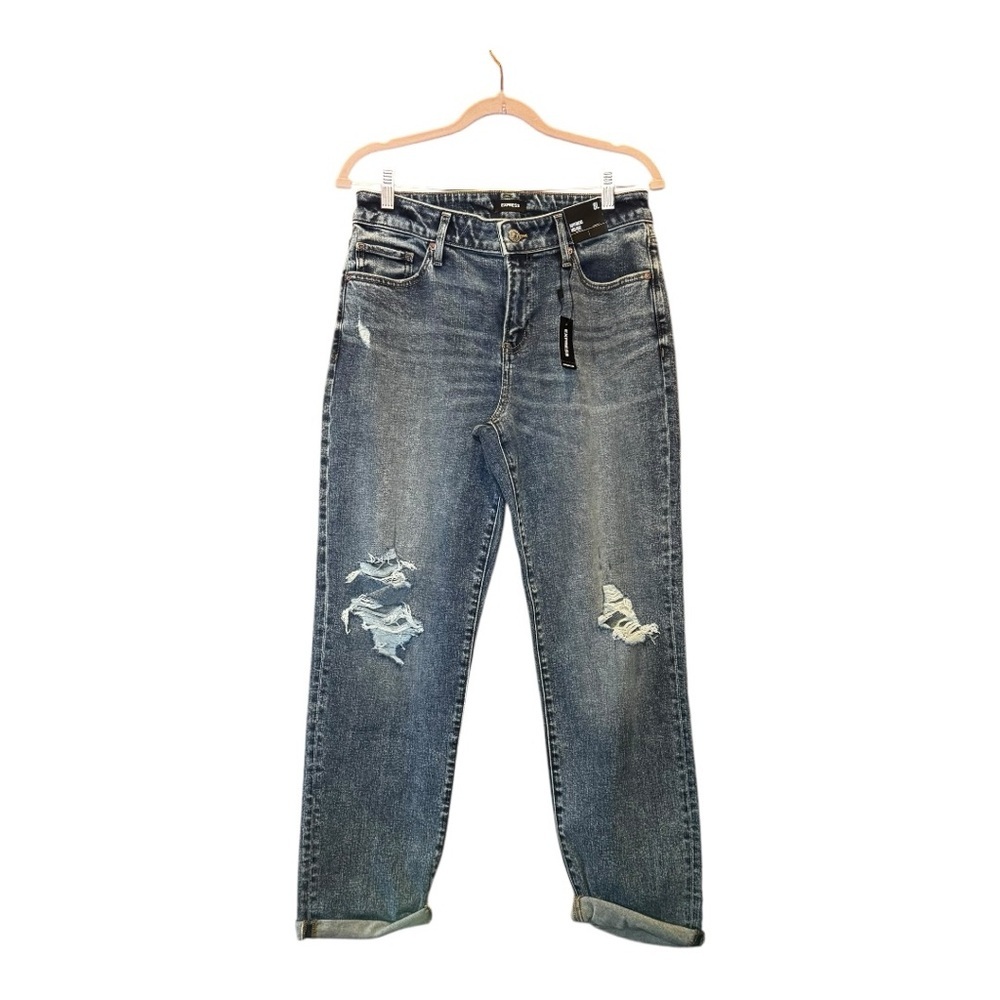 EXPRESS Boyfriend Mid Rise Cuffed Jeans 8L NWT
